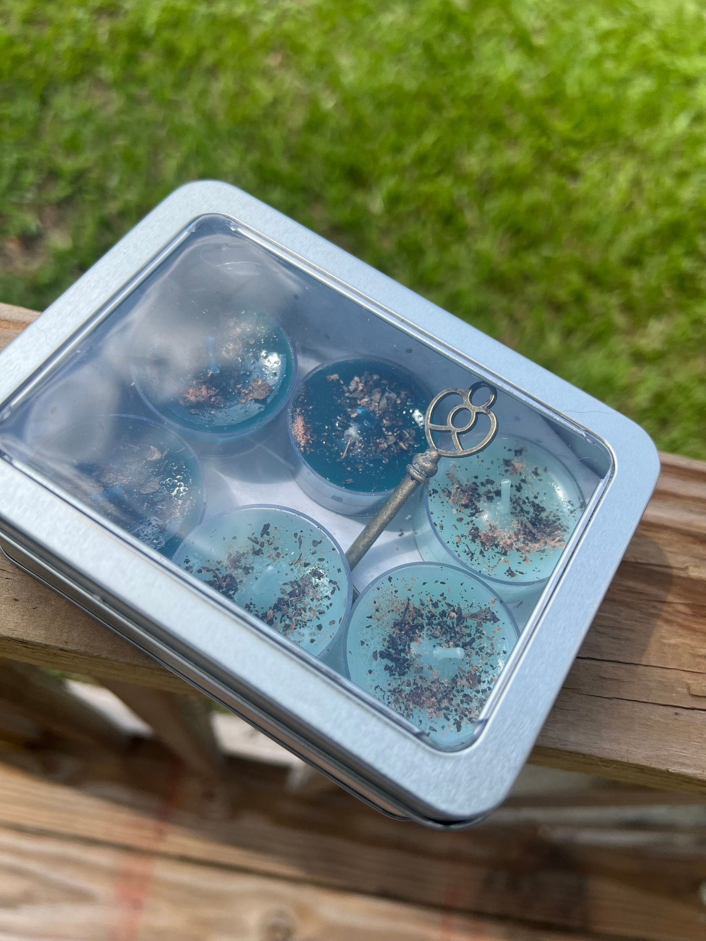 blessed open road tea light candle